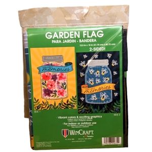 Wincraft Collect Memories Fireflies Flowers & Mason Jar 2 Sided Garden F…